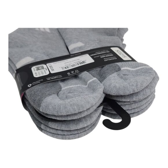 Adidas Womens Cushioned Low-Cut Socks 6-Pack Aeroready Technology Gray - Picture 7 of 9